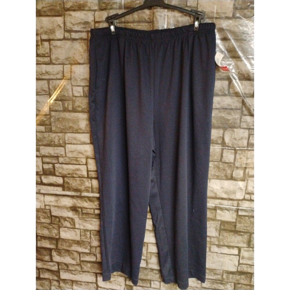 BonWorth Polyester Blend Navy Blue Dress Pants Elastic Band XL Petite